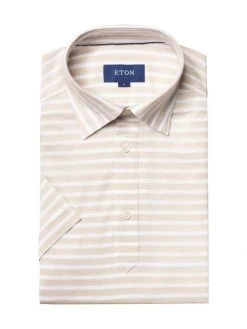 Eton Contemporary-Fit Striped Pique Polo For Men