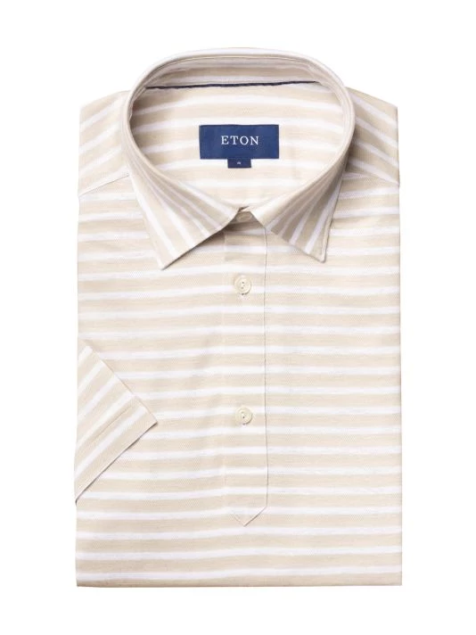 Eton Contemporary-Fit Striped Pique Polo For Men