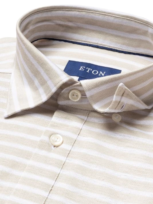 Eton Contemporary-Fit Striped Pique Polo For Men - Image 2