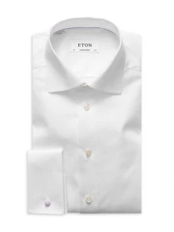 Eton Contemporary-Fit Herringbone Twill Dress Shirt For Men